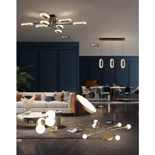 All copper light luxury living room lampModern minimalist atmospheric ceiling lamp2021New chandelier dining room lampIndoor lamp