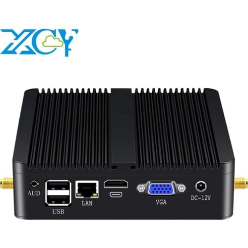 XCY Fanless Mini Pc Intel Core i7 Computer Pentium 4415U 6USB Gigabit Ethernet Win 10 Linux Thin Client Desktop Minipc Micro Nuc