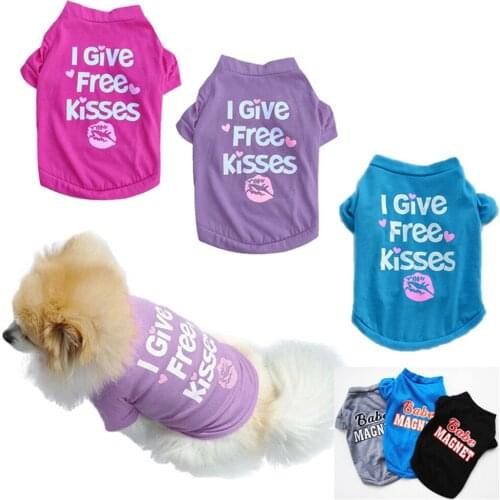 Fashion Dog Clothes Summer Puppy Cat Printed Cotton T Shirt Vest Chihuahua Spring Small Pug Apparel Breathable Costumes