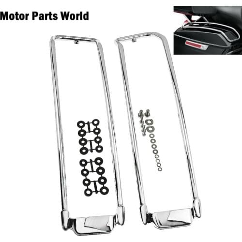 Motorcycle Chrome Air Wing Saddlebag Lid Rail Guard Kit For Harley Touring Road Glide FLTRX Road King FLHR FLHX FLHTKL 2014-2018