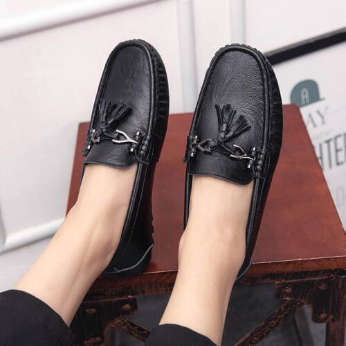 Men Casual Shoes Genuine Leather Loafers Office Shoes For Men Driving Moccasins Tassel Slip on Fashion Shoes Zapatos De Hombre