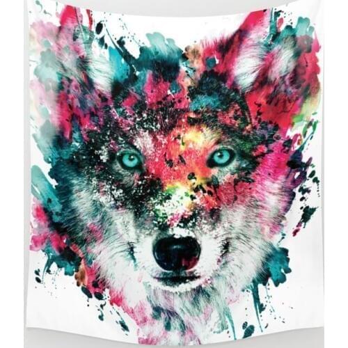 Wolf Wall Tapestry Cover Beach Towel Picnic Yoga Mat Home Decoration Tapestry Wall Hanging