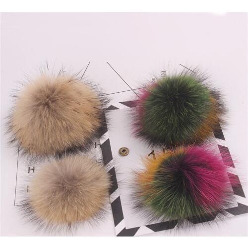Genuine natural silver fox fur pompom super 15cm-18cm fashion hat accessory fox ball Raccoon fur quality