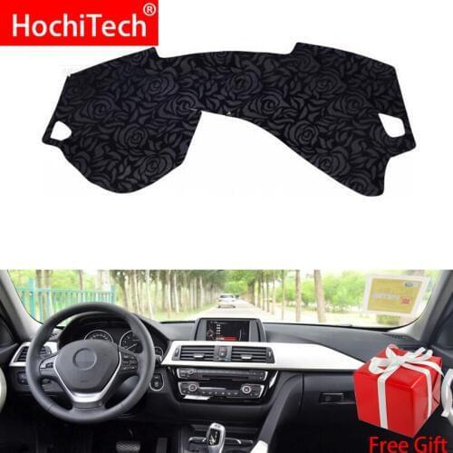 Rose Pattern Non-slip Dashmat Dash Mat Dashboard Cover Pad Cover Carpet Car Sticker for BMW 3 series 3GT 2013-2019 Car Styling