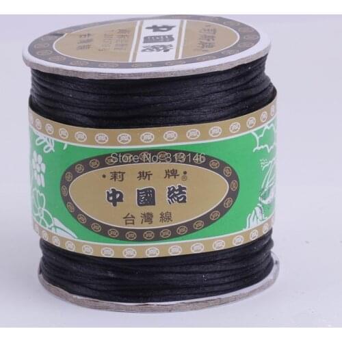 Wholesale Lots 80M/Spool 1.5MM Black Braided Nylon Chinese Knot Cord Macrame Handmade Beading Satin Shamballa String Thread Rope