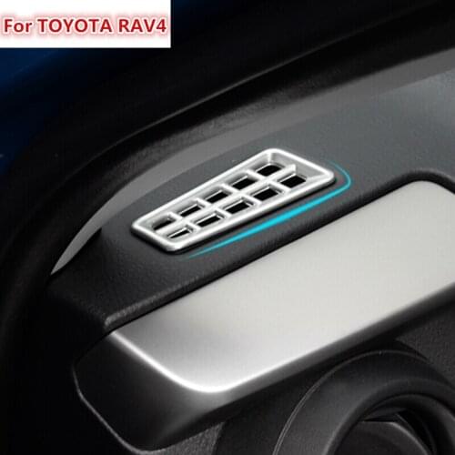 The new For Toyota RAV4 RAV 4 2016 ABS Chrome Matte Air Conditioning Upper Outlet Cover Trim Air Vent Frame 2pcs