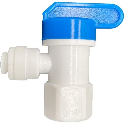 Plastic Ball Valve RO Water Reverse Osmosis System L Type Pressure Barrel 1/4 Quick Fitting And 1/4 Inside Thread
