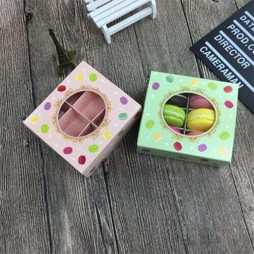 New Creative Pink/Green Cupcake Dessert Macaron Packaging with Removable Tray Party Supplies Chocolate Gift Box Baking Container