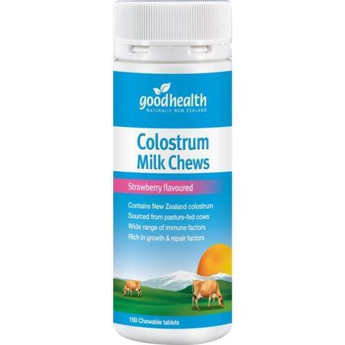 Good Health Colostrum Chewable 150Tablets-Strawberry IgG Milk Protein Calcium Vitamins Support General well-being Immune system