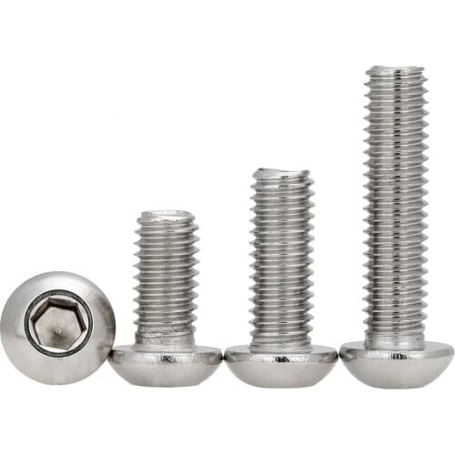 M2 M2.5m3M4m5 stainless steel half round head pan head hexagon socket screw round cup screw mushroom type
