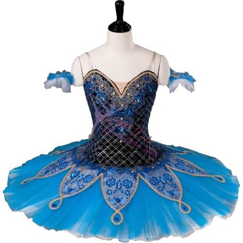 Adult professional ballet tutu classical ballet tutus blue Nutcracker ballet stage costume Competition pancake performance tutu