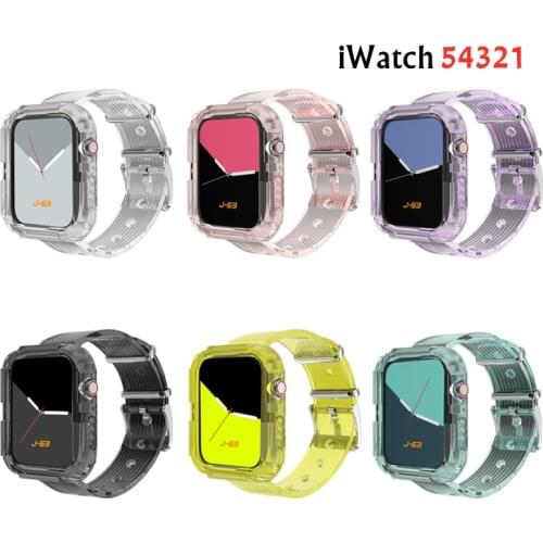 Newest Sport Strap for Apple Watch Band Series 1 2 3 4 5 Silicone Transparent for Iwatch Strap 38mm 40mm 42mm 44mm Wirstband