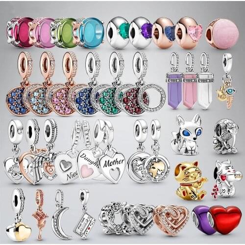 The New 925 Sterling Silver Charms Oval Cabochon Amulet Pendant Solitaire Clip Charm Fit Original Pandora Bracelets or Necklaces