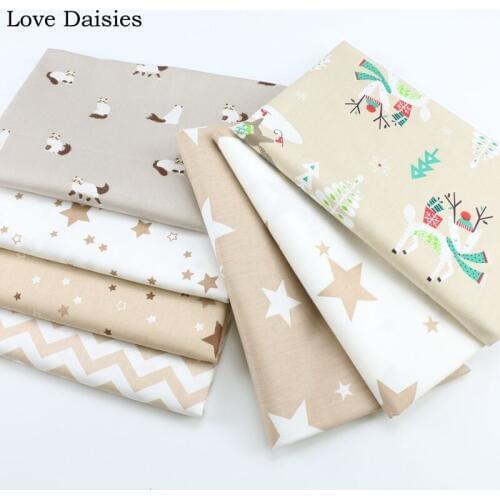 100% cotton twill nordic wind cartoon CAMEL christmas elk deer trees stars chevron fabric for DIY cushion handwork home decor