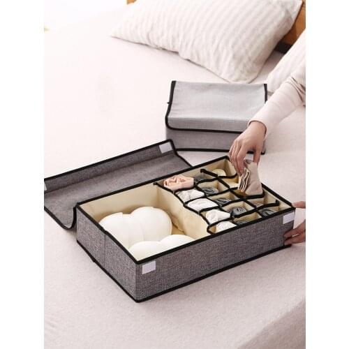 Foldable Underwear Storage Boxes With lid Bra Socks Panty Organizers Closet Drawer Divider Wardrobe bedroom finishing tools