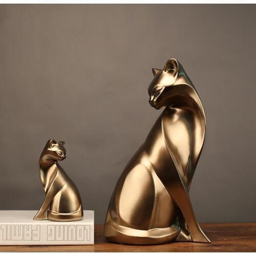 Cat Sculpture Resin Couple Animal Cat Ornaments Gifts Handmade Handmade Home Decoration Crafts Soft Decoration