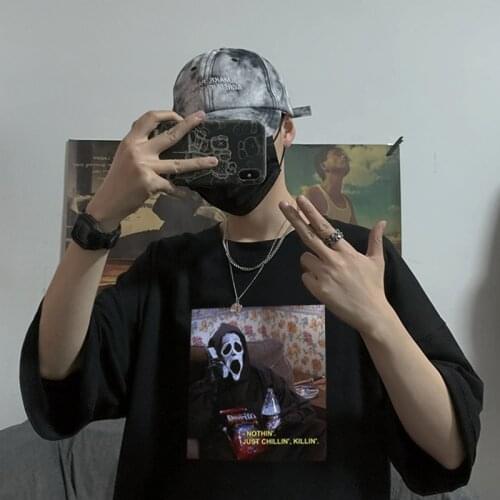 Horror Thriller Men Tops Scream Movie T-shirt. Ghostface Horror Skeet Ulrich Loomis Comfortable T Shirt,cotton Short Sleeve Tee