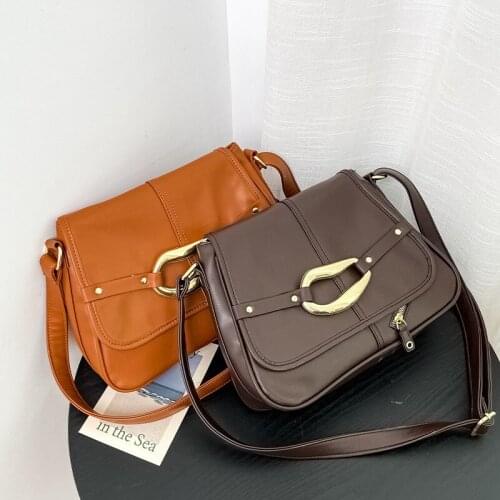 Vintage Square Crossbody Bag 2021 New High-quality PU Leather Womens Designer Handbag Luxury Brand Shoulder Messenger Bag