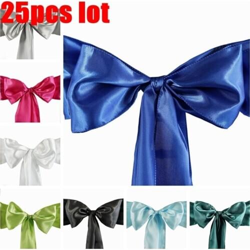 15x275cm Satin High Quality Chair Sashes Bow Ties Hotel Banquet Wedding Chairs Knot Cover Party Decoration Free Shipping