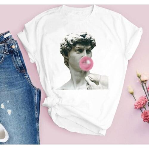 Women Graphic Aesthetic Cute Fashion Balloon Casual 90s Short Sleeve Print Tops Lady Tees Clothing Female T Shirt Womens T-Shirt