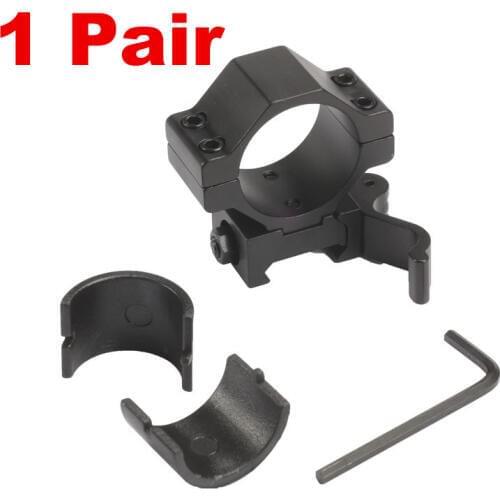 1 Pair 2 Pcs Hunting 30mm / 25.4mm QD Scope Mount Ring Adapter 20mm Rail Weaver Picatinny Quick Release Flashlight Laser Pistol