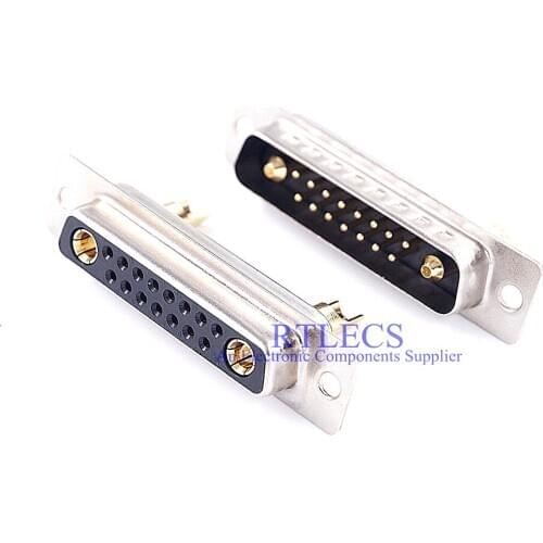 1 piece High Power 30A 17W2 D-Sub Connector Combo Male Female Plug Receptacle Signal 15 + 2 Power Panel Mount Wire Solder Cup