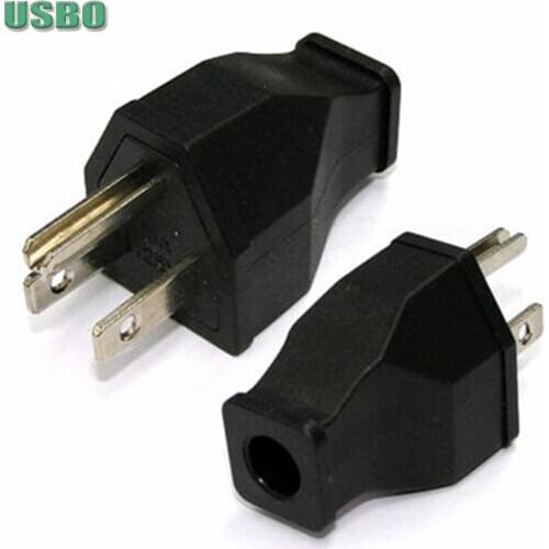 10pcs Black copper CE Multifuction American nema 5-15p wired power plug triprong online US Convert power adaptor plug 15A 125V