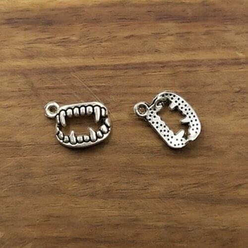 10pcs Charms vampire dracula fangs teeth 17*12mm Tibetan Silver Plated Pendants Antique Jewelry Making DIY Handmade Craft