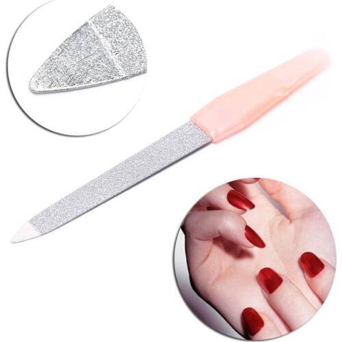 2Pcs Stainless Steel Nail Art Cuticle Pusher Nipper Remover Clipper Manicure Pedicure Tool Nail Polish Surface File Buffer Tool