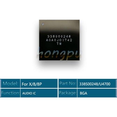 2pcs/lot 100% New 338S00248 For iphone X/8/ 8plus/8 Plus Big AUDIO CODEC IC Chip U4700
