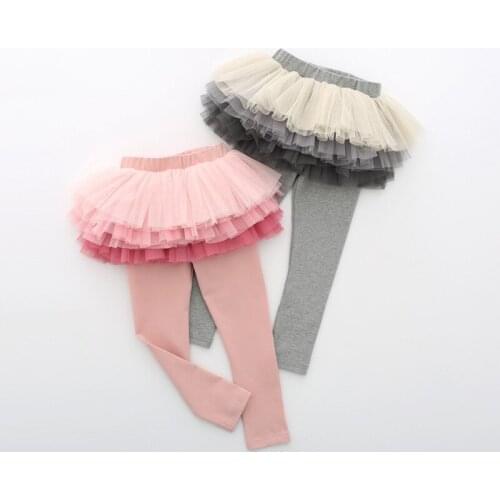 2018 hot sale puffy tulle leggings gradual change girls long pants with tutu retail