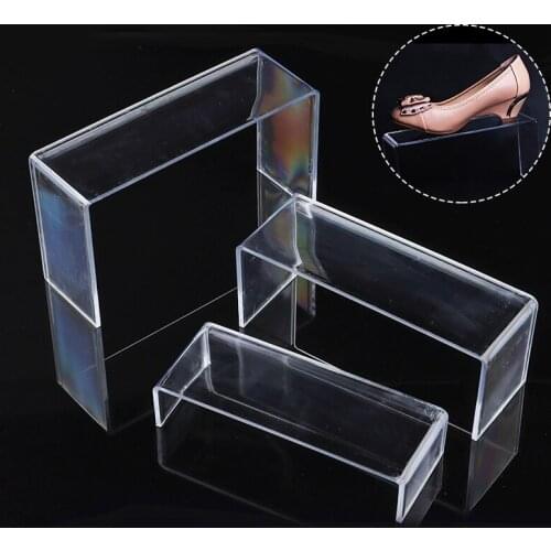 3Pcs Transparent Acrylic Display Stand Home Office Acrylic Shoes Display Stand Jewellery Cosmetics Rack Organiser Holder