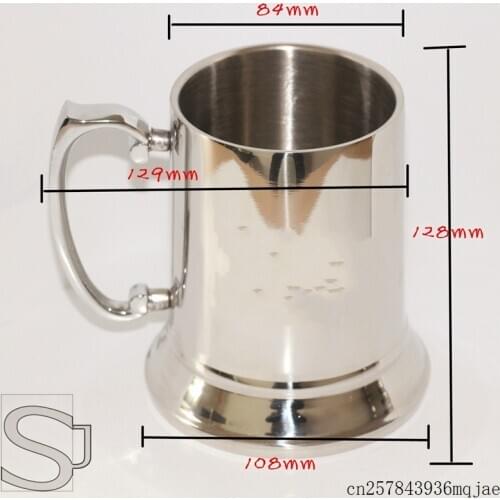 50pcs 16oz Wine Beer Mugs Mirror Silver Double Wall Wine Glasses Tumblers Stainless Steel