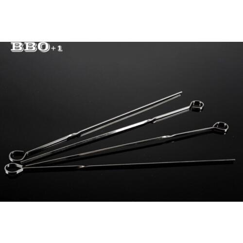 8pcs/lot Silver Metal BBQ Skewer Set for Chicken Kabob BBQ Grilling Skewer w/ Ring Hole Handle Flat BBQ Skewers Tool 33cm (13'')