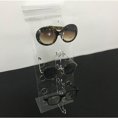 Slatwall Clear Acrylic Sunglasses Rack Display Holder Glasses Stand Holds 6 Pairs Eyewear Jewelry Shelf