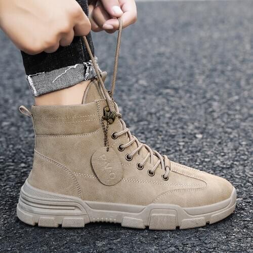 Ankle Boots Warm Men Snow Boots Winter Lace-up Men Shoes 2020 New Arrival Fashion Winter Work Boots Black Grey Khahi
