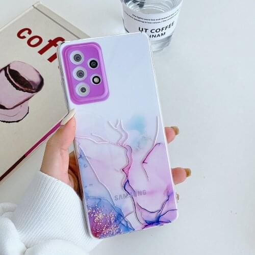 Marble Watercolor Painting Case For Samsung Galaxy A82 A22 A72 A52 A32 A12 5G S21 Plus Ultra S20FE A02 A02S Clear Soft TPU Cover