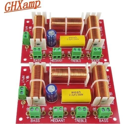 200W Two Bass Crossover Treble + Midrange + Dual Woofer Speaker Crossover Audio 3 Way Crossover Frequency Divider 4-8OHM 1Pairs