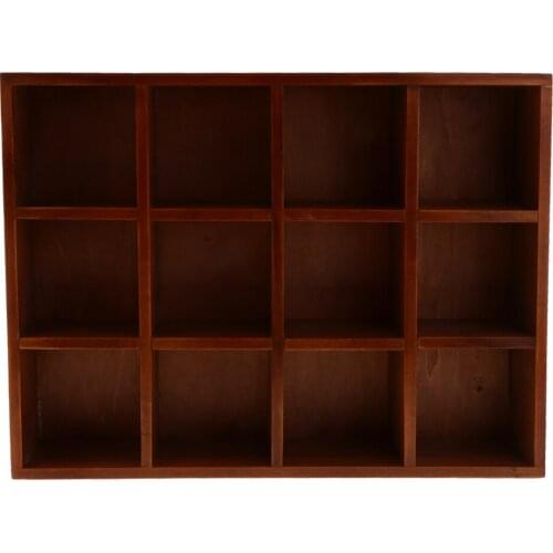 Rustic Wooden Wall Shelf Shadow Box Display Rack Shelf Storage Unit DIY Decoration, 40x30x7.8cm
