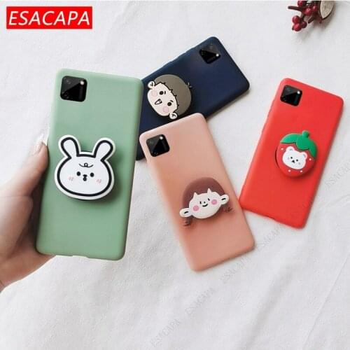 Soft TPU Stand Holder Phone Case For Oppo Relme C21 C20 X50 8 Pro 3D Cartoon Candy Colors Cover For Reno 5F 4F F19 F17 Pro A93