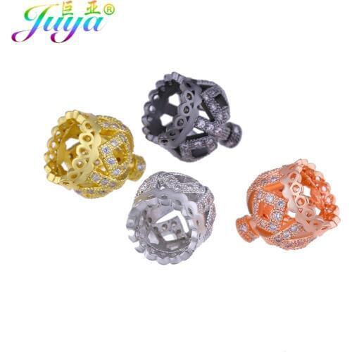 Juya DIY Jewelry Findings Supplies Crown Bead Caps Accessories For Women Handmade Tassels Earrings Jewelry Making