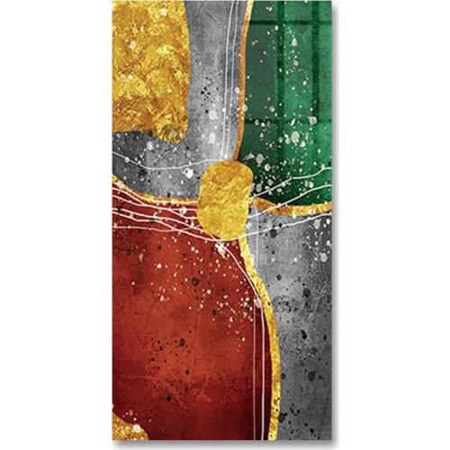 New Colorful Abstract Gold Foil Oil Painting Canvas Wall Art Free Shipping Hanging Paintings Art Supply For Hotel Decoration