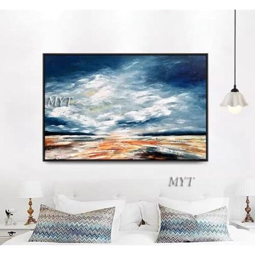 Blue Sky Clouds Natural Scenery Wall Picture Art Hand-painted New Arrival Abstract Oil Painting Unframed Canvas Wall Artwork