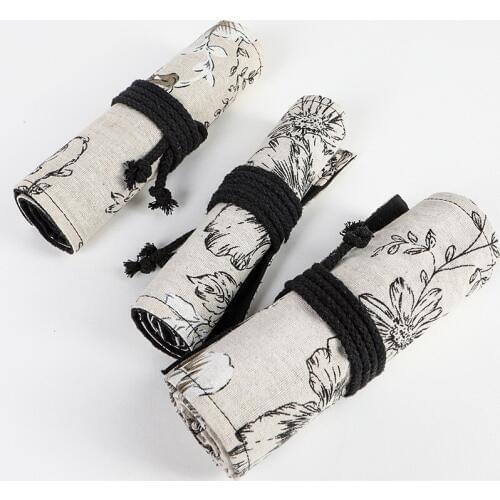 Kawaii Cat Pencil Case School Large 24/36/48/72 Holes Pencilcase Pen Roll Cute Pen Bag Canvas Stationery Box Pouch For Girls