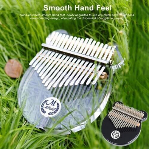 Kimi Kalimba 17 Key Thumb Piano Transparent Crystal Finger Piano Kalimba Beginner Acrylic Thumb Piano 17-key