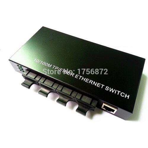 1 piece convergent 100m 4F1E single mode dual fiber 20km 4 fiber ports 1 ethernet ports fiber media converter ethernet switch