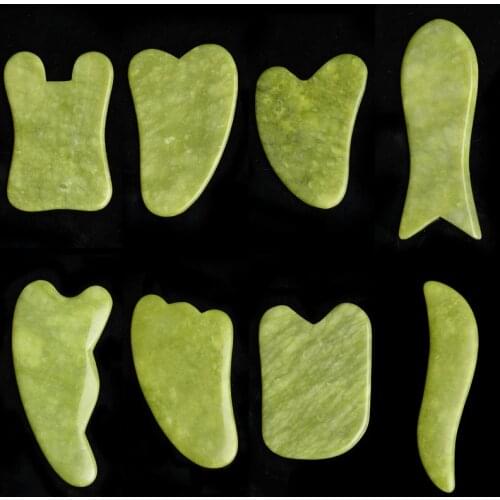 Jade Guasha Massage Board Natural Stone Gua Sha Scraper Beauty Tool Health Care Meridian Scraping Plate Lose Weight Massager
