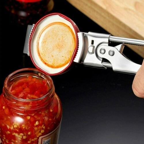 Multifunctional Beer Bottle Opener Adjustable Can Opener Steel Manual Jar Lid Opener Gripper Kitchen supplies