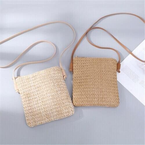 Fashion Beach Straw Woven Bag Summer Rattan Basket Shoulder Bag Small Handbag