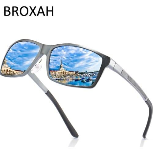 Mens Polarized Sunglasses Man Retro Square Driving Glasses for Men 2020 Top Quality Aluminium Magnesium Frame Shades